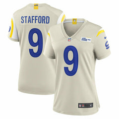 Matthew Stafford #9 Los Angeles Rams Game NFL Jersey Bone (WOMEN'S) - Taass Online