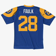 Marshall Faulk #28 St. Louis Rams 1999 Legacy Throwback NFL Jersey Blue - Taass Online