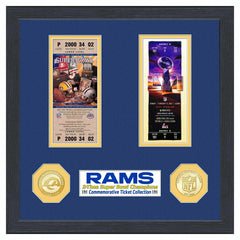 Los Angeles Rams Super Bowl Tickets Bronze Coins Framed NFL Photo - Taass for sale