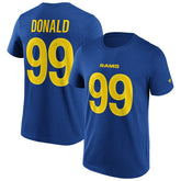 Aaron Donald #99 Los Angeles Rams Iconic Player NFL T-Shirt Blue - Taass for sale