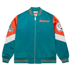 Miami Dolphins Throw it Back Heavyweight Satin NFL Jacket Aqua - Taass for sale