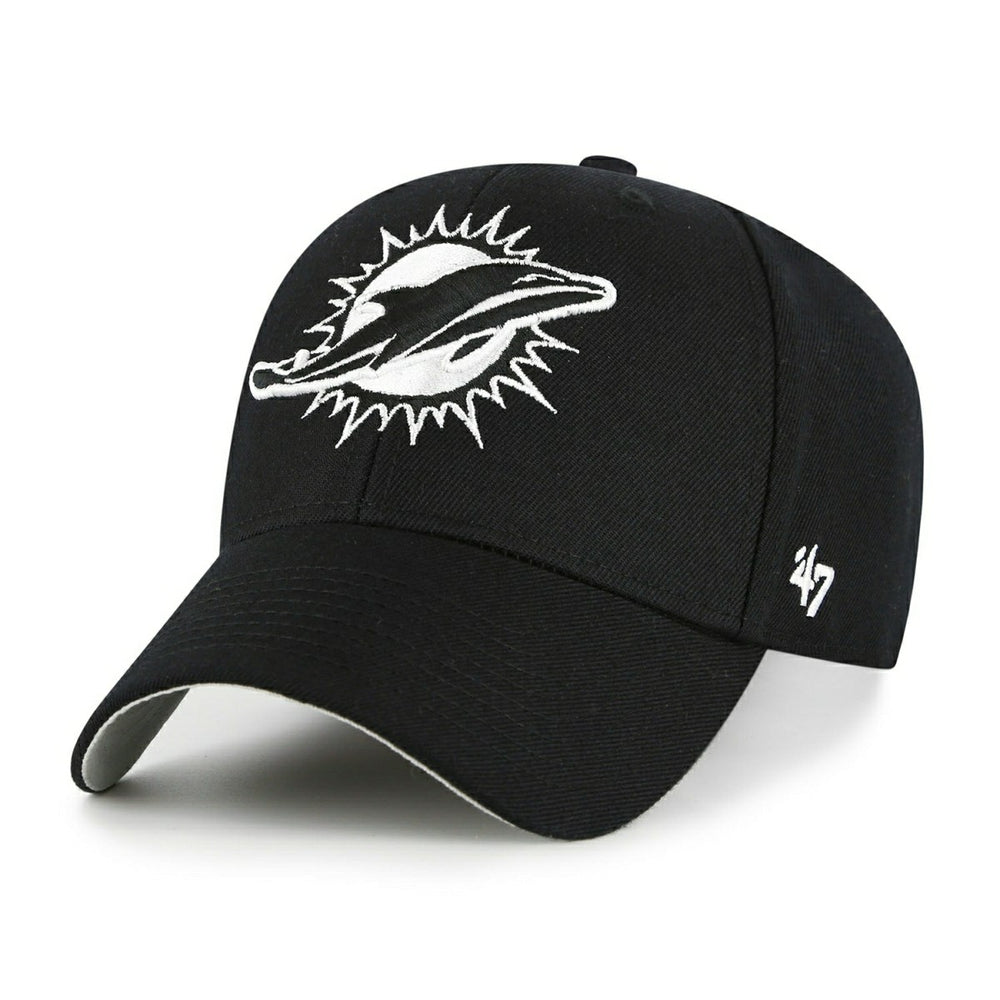 Miami Dolphins Black & White '47 MVP Adjustable NFL Cap Black - Taass on sale
