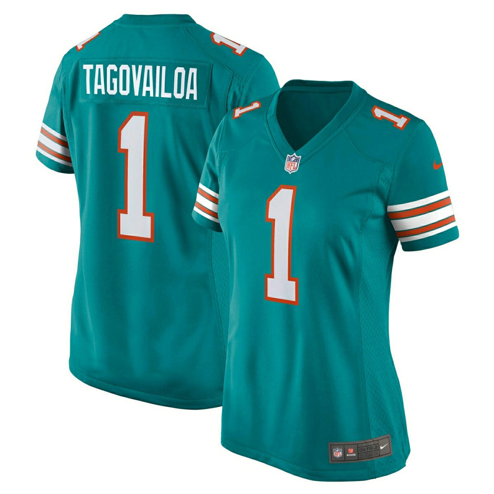 Tua Tagovailoa #1 Miami Dolphins Throwback Nike Game NFL Jersey (WOMEN'S) - Taass Online