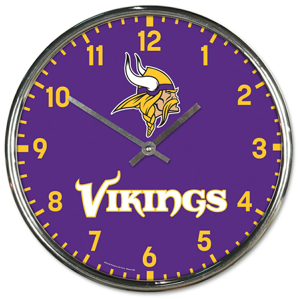 Minnesota Vikings Chrome NFL Team Design Wall Clock - Taass Online