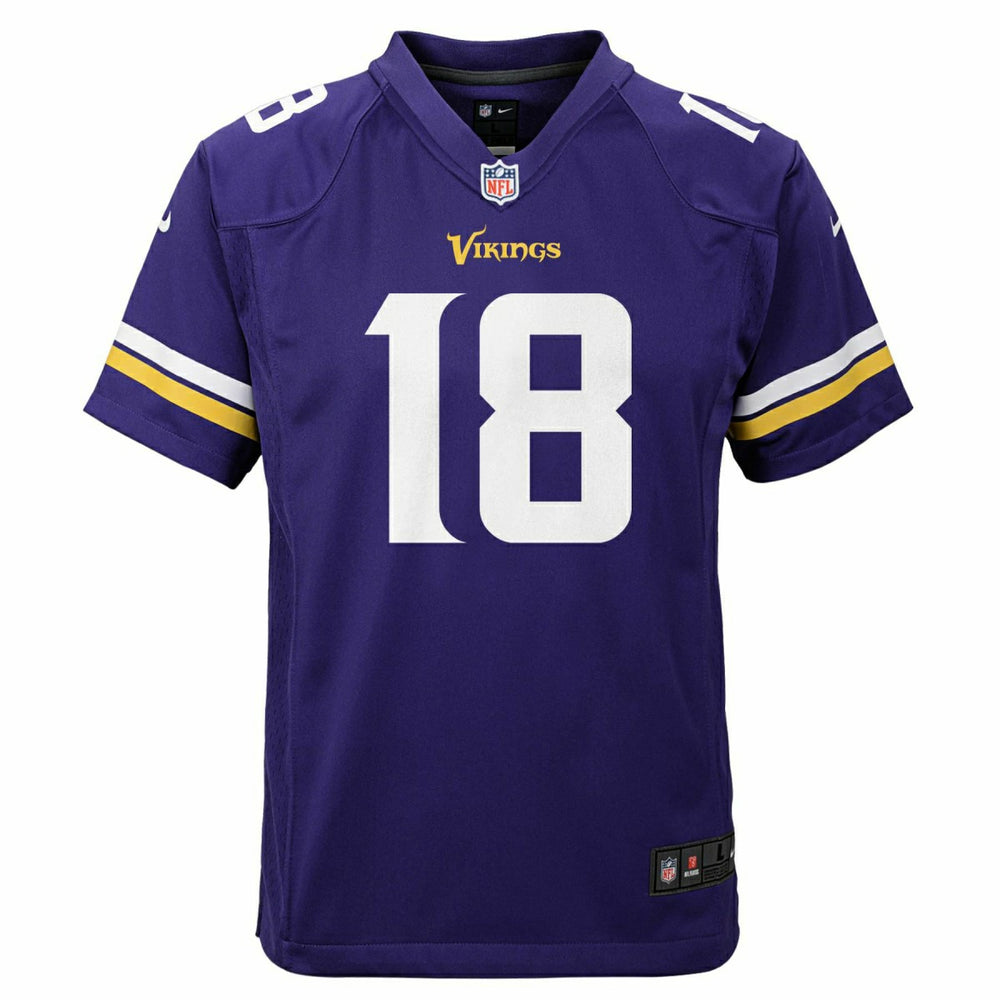 Justin Jefferson #18 Minnesota Vikings Game Football NFL Jersey Purple (YOUTH) - Taass discount