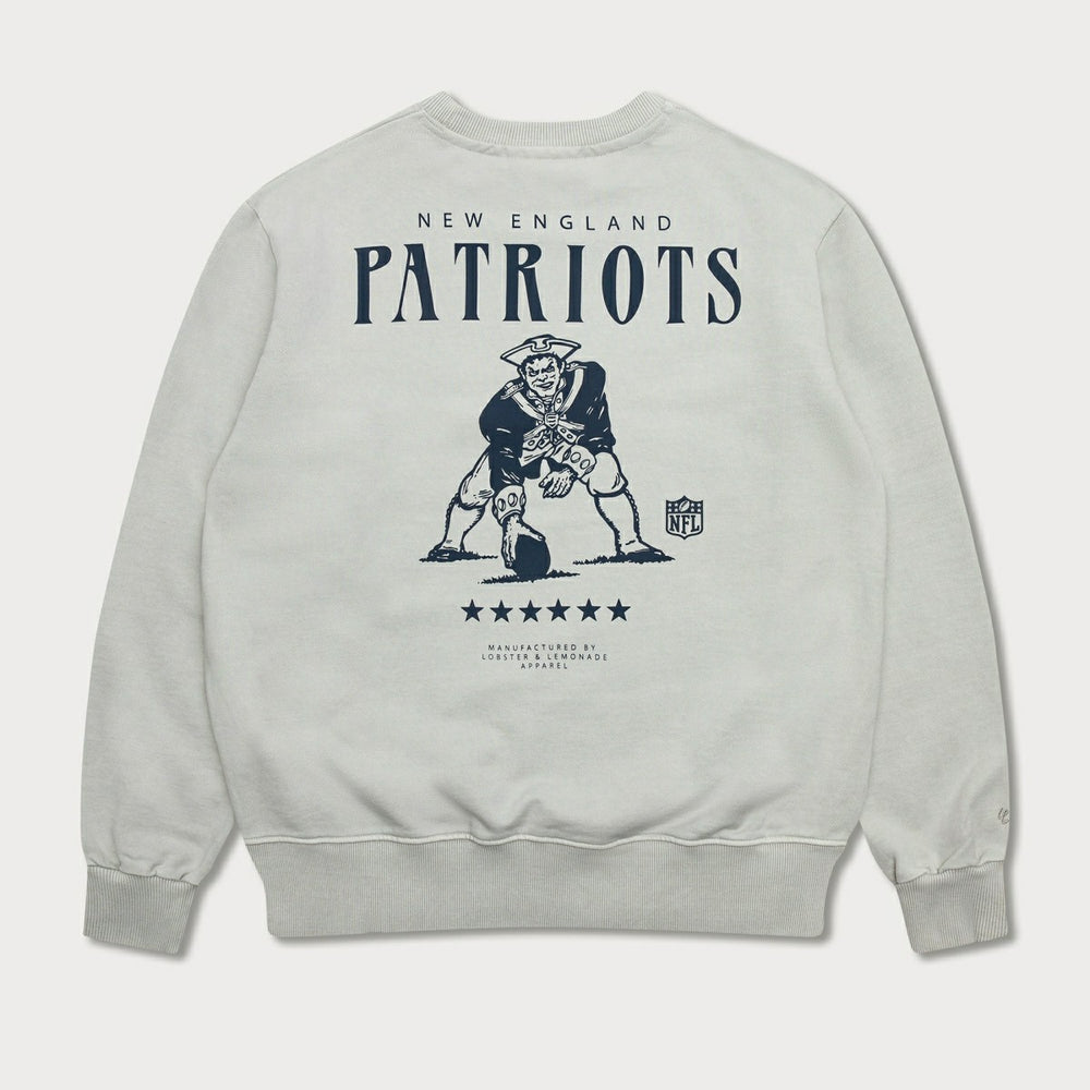 New England Patriots L&L '96 Classics NFL Crewneck Sweater Gray - Taass Online
