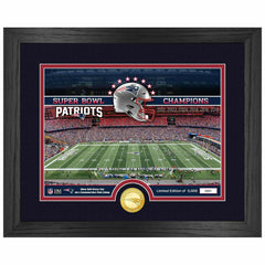 New England Patriots Team Stadium Bronze Coin Framed NFL Photo - Taass Online