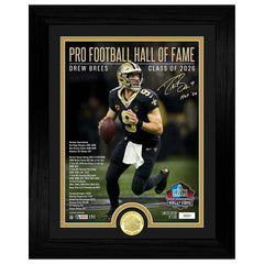 Drew Brees New Orleans Saints Hall of Fame Bronze Coin Framed NFL Photo - Taass sale