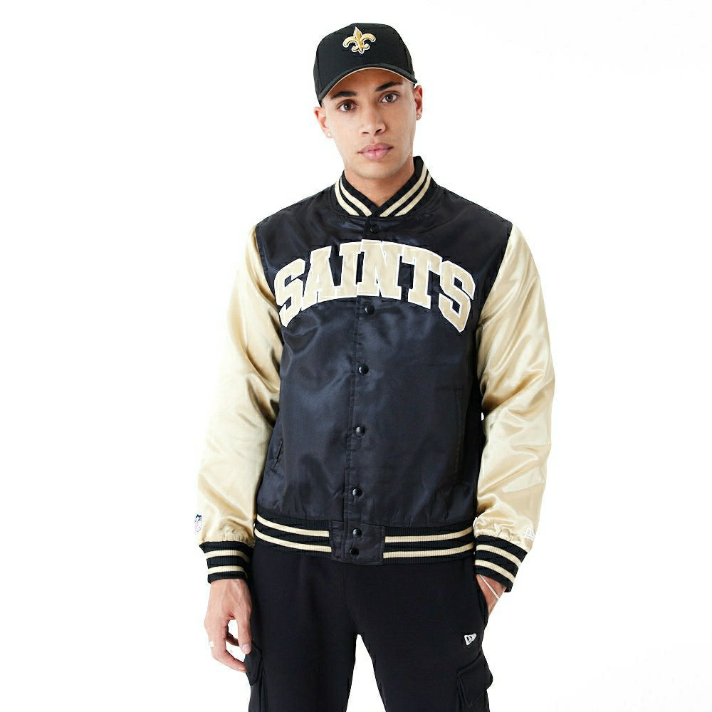 New Orleans Saints Satin New Era NFL Bomber Jacket - Taass on sale