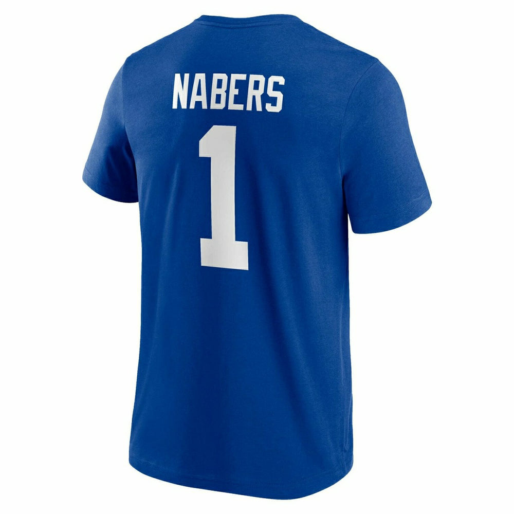 Malik Nabers #1 New York Giants Player NFL T-Shirt Blue - Taass for sale