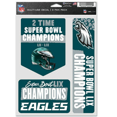Philadelphia Eagles Super Bowl LIX Champions NFL Decals Set (3 Pcs.) - Taass US