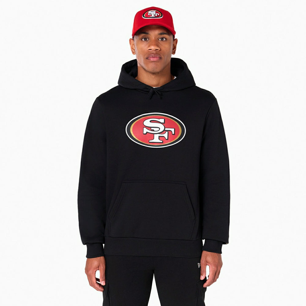 San Francisco 49ers Logo Hoodie New Era NFL Sweatshirt Black - Taass on sale