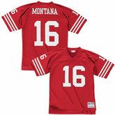 Joe Montana #16 San Francisco 49ers 1990 Legacy Throwback NFL Jersey Red - Taass US