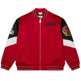 San Francisco 49ers Throw it Back Heavyweight Satin NFL Jacket Red - Taass sale