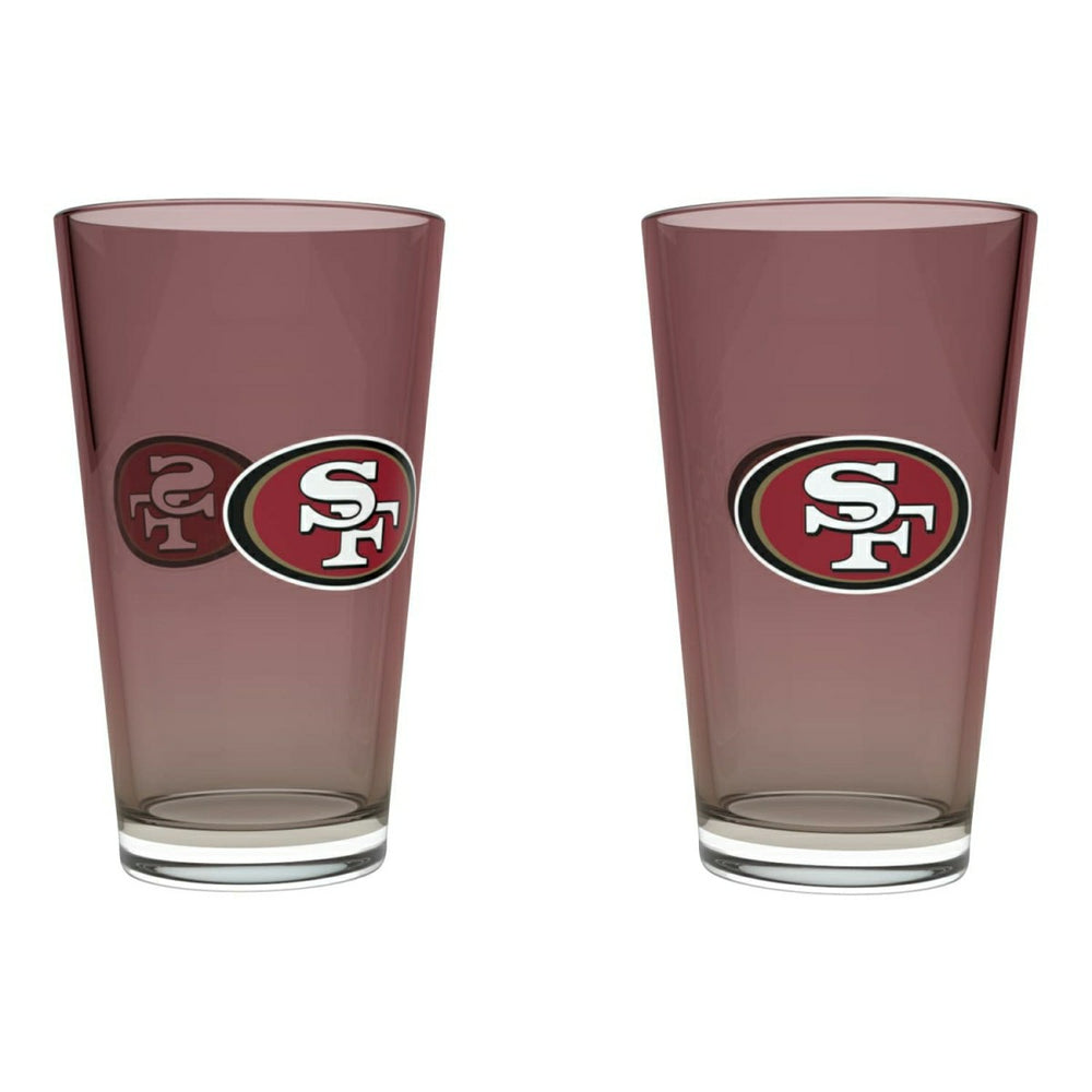San Francisco 49ers Team Color NFL Pint Glass Set (2-Piece) - Taass Online