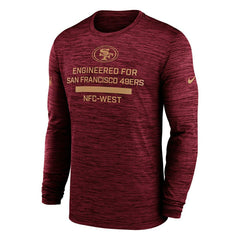 San Francisco 49ers 2025 NFL Sideline Nike Velocity Performance Long Sleeve T-Shirt Red - Taass US