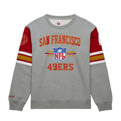 San Francisco 49ers Mitchell & Ness All Over Crew 4.0 NFL Pullover Gray - Taass on sale