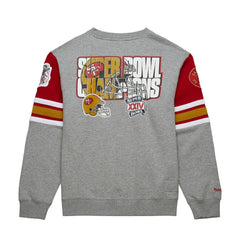 San Francisco 49ers Mitchell & Ness All Over Crew 4.0 NFL Pullover Gray - Taass on sale