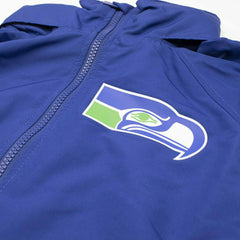 Seattle Seahawks NFL Quarter Zip Windbreaker Jacket Blue - Taass on sale