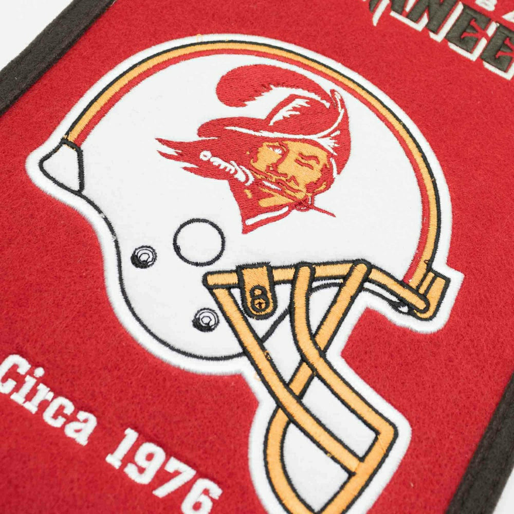 Tampa Bay Buccaneers Logo Evolution NFL Wool Banner - Taass sale
