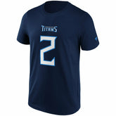 Julio Jones #2 Tennessee Titans Iconic Player NFL T-Shirt Navy - Taass outlet