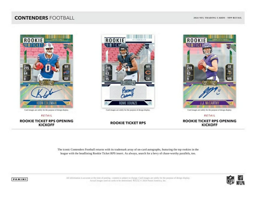 2024 Panini Contenders Football NFL Retail Box - Taass on sale