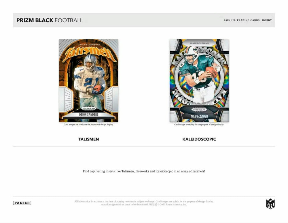 2025 Panini Prizm Black Football NFL Hobby Box - Taass outlet