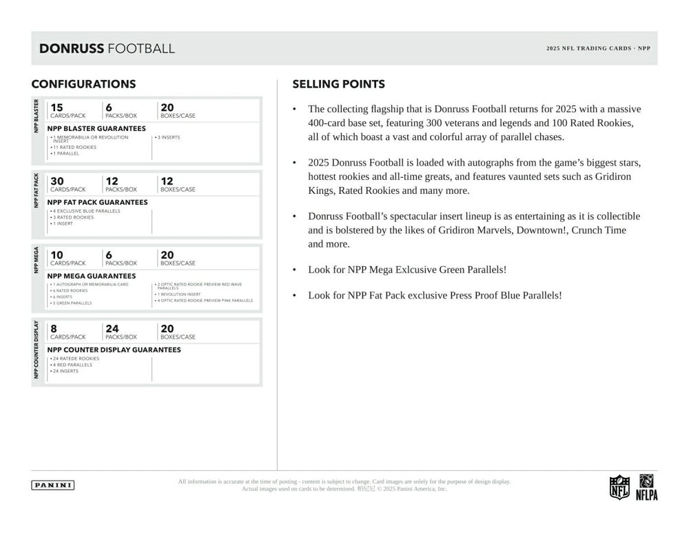 2025 Panini Donruss Football NFL Retail Box - Taass sale