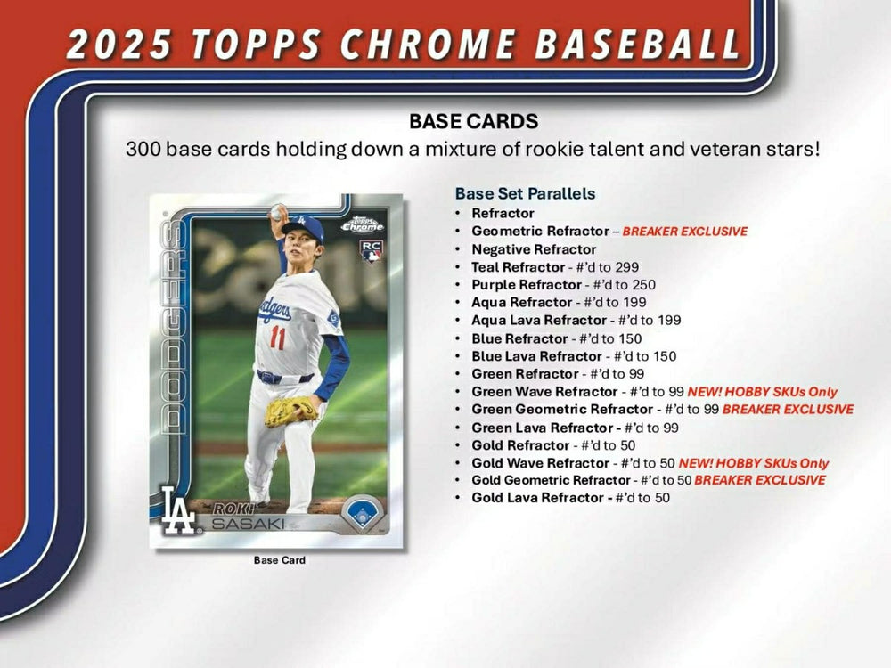 2025 Topps Chrome Baseball MLB Breaker Delight Box - Taass outlet