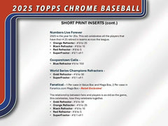 2025 Topps Chrome Baseball MLB Blaster Box - Taass discount