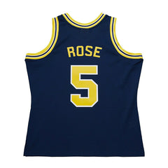 Jalen Rose #5 Michigan Wolverines 1991-92 Mitchell & Ness Swingman NCAA Jersey Navy - Taass on sale