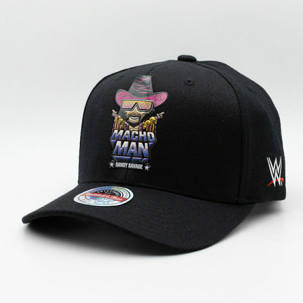 Throwback Macho Man Randy Savage Classic Red Snapback WWE Cap Black - Taass Online