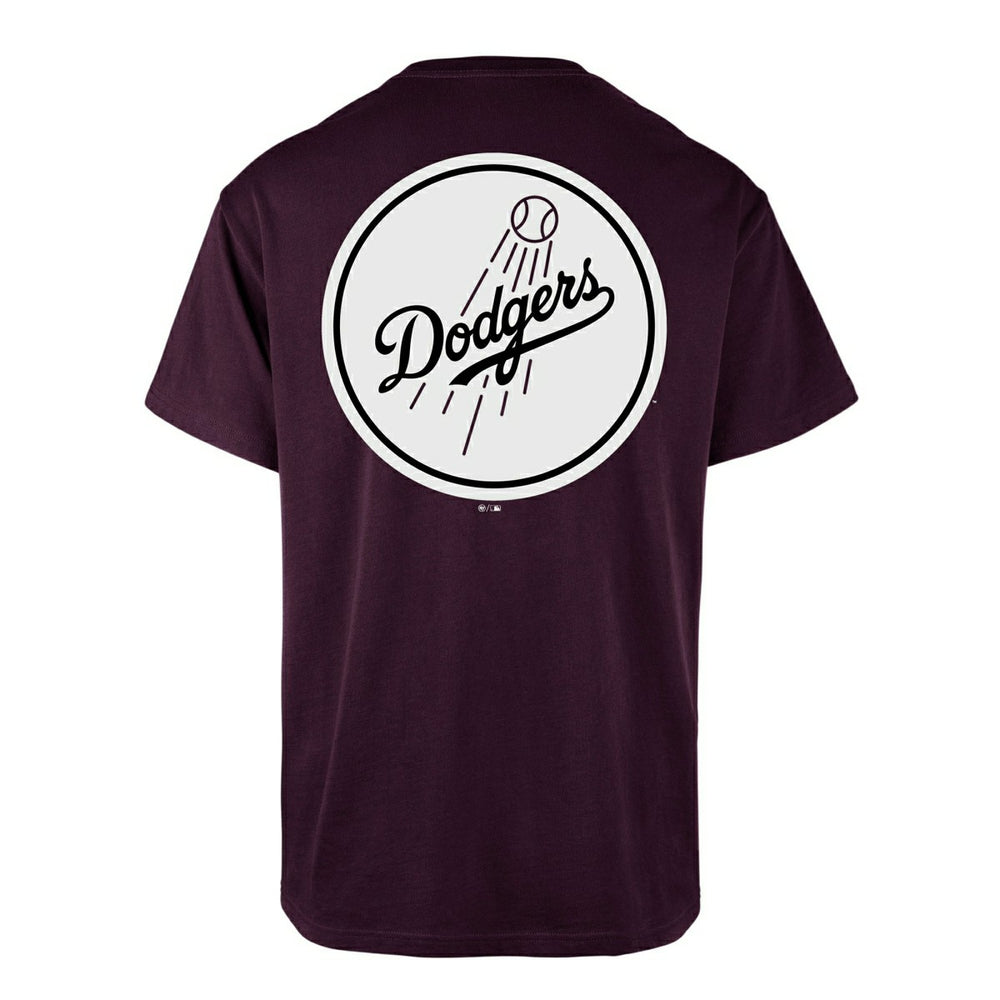 Los Angeles Dodgers Alternate Logo Backer '47 Echo MLB T-Shirt Purple - Taass for sale