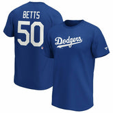 Mookie Betts #50 Los Angeles Dodgers Fanatics Iconic Player MLB T-Shirt Blue - Taass for sale