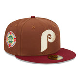 Philadelphia Phillies Harvest New Era 59FIFTY Fitted MLB Cap Brown - Taass on sale