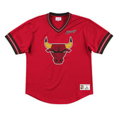 Chicago Bulls Unbeaten Mitchell & Ness NBA V-Neck Mesh Shirt Red - Taass US