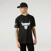 Chicago Bulls Oversized New Era Mesh NBA Fan Jersey Black - Taass US