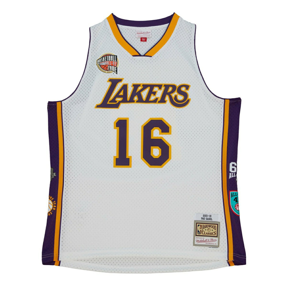 Pau Gasol #16 Los Angeles Lakers HOF 2001-19 Mitchell & Ness Swingman NBA Jersey - Taass sale