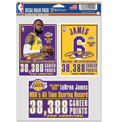 LeBron James NBA's All Time Scoring Record NBA Decals Set (3 Pcs.) - Taass discount