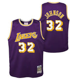 Magic Johnson #32 Los Angeles Lakers 1984-85 Youth Swingman NBA Jersey Purple (YOUTH) - Taass on sale