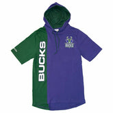 Milwaukee Bucks Split Mitchell & Ness Short Sleeve NBA Hoodie - Taass Online