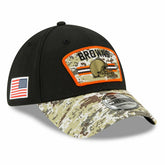 Cleveland Browns 2021 NFL On-Field Salute to Service New Era 39THIRTY Flex Fit Cap - Taass on sale
