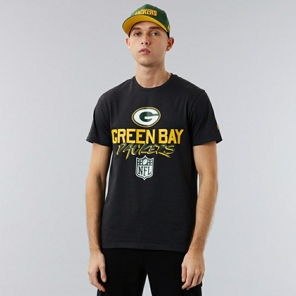 Green Bay Packers Script New Era NFL T-Shirt Black - Taass for sale