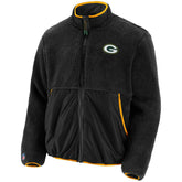 Green Bay Packers Sherpa Fleece Fanatics NFL Jacket Charcoal - Taass Online