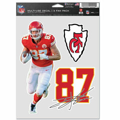 Travis Kelce #87 Kansas City Chiefs Player NFL Decals Set (3 Pcs.) - Taass for sale