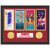 Kansas City Chiefs 4-Time Champion Super Bowl Tickets Bronze Coins Framed NFL Photo - Taass Online