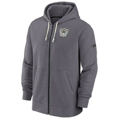 Las Vegas Raiders Historic Nike NFL Full-Zip Fleece Hoodie Gray - Taass on sale