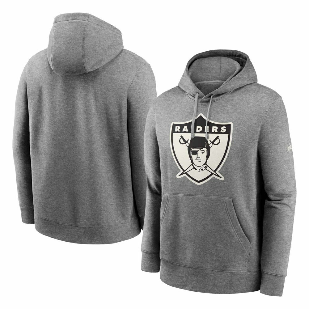 Las Vegas Raiders Rewind Throwback Fleece NFL Hoodie Grey - Taass sale