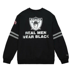 Oakland Raiders All Over 2.0 Mitchell & Ness NFL Crew Fleece Pullover - Taass for sale