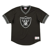 Oakland Raiders Unbeaten Mitchell & Ness NFL V-Neck Mesh Shirt Black - Taass Online